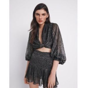 Zara silver thread set